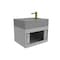 Castello Usa Nile 24-inch Gray Vanity Set with Gray Top and Gold Handles CB-MC-24G-GLD-2053-GR - alternate 3